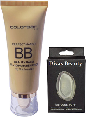 

divas beauty Silicon Puff With Colorbar B B Cream(Set of 2)