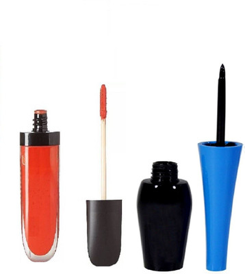 

Vedy Black eyeliner with matte new red lipstick(Set of 2)