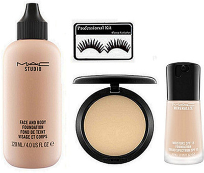 

professional kit Eyelashes , Face & Body Liquid Foundation , Studio Fix Compact , Mineralize Liquid Foundation(Set of 4)
