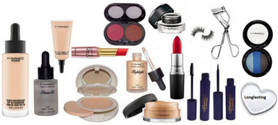

Longlasting Silicon Puff,Professional Best Beauty Full Night Party Combo Makeup Kit(Set of 16)