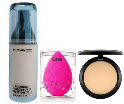

eska Sponge Puff, Mac Matchmaster Foundation SPF15, Compact(Set of 3)