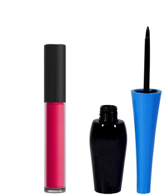 

Vedy Black eyeliner with matte new Hot and pInk lipstick(Set of 2)