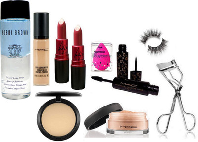 

Pink Rebellion Pro Long Wear Concealer & Lipstick (Pack Of 2) & Compact & 2 in 1 Eyeliner+Mascara & Loose Powder & Eyelashes With Eyelashes Curler(Set of 10)