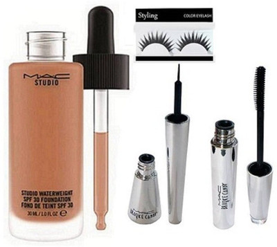 

styling Eyelashes , Brook Candy Eyeliner ,Mascara& Foundation(Set of 4)