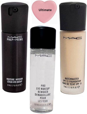 

Ultimate Silicon Puff With Matchmaster Foundation, Pro Eye Makeup Remover, Prep+prime Moisture Infusion Serum(Set of 4)