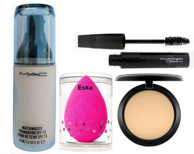 

eska Sponge Puff, Mac Matchmaster Foundation SPF15, Compact, Haute And Naughty Mascara(Set of 4)