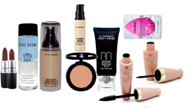 

caroline Sponge Puff & Brown Makeup Remover & Matchmaster Foundation & Pro Long Wear Concealer & BB Beauty Balm Cream & Lipstick (Pack of 2 ) & Liquid Eyeliner and Mascara & Blusher(Set of 10)
