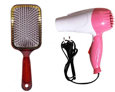 

Bueno Combo Of Hair Brush And Professional Dryer For Women, Professional Salon And Parlour Use Hair Brush With Hair Dryer, Pack Of 1(Set of 2)