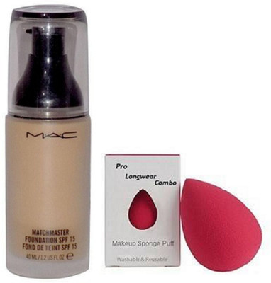 

prolongwear combo Sponge Puff, Mac MatchMaster Foundation Spf 15(Set of 2)