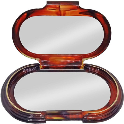 

RAAYA Set of 4 Pcs Foldable Compact Double Sided Make-Up Hand Bag Vanity Mirror Diwali Gift for Girls, Brown, 35 Grams, Pack of 1