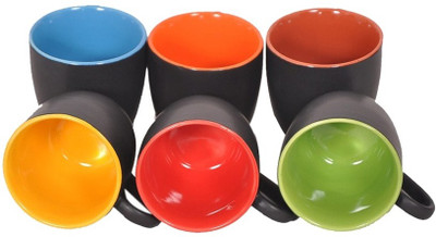 

PARI ENTERPRISES PARI Ceramic Mug(200 ml, Pack of 6), Multicolor
