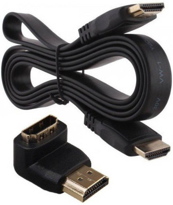

ROQ Flat 3MTR HDMI TO HDMI With Male To Female Connector HDMI Cable(HDTV, Blue-Ray, Set Top Box, TV, VCR, Black)