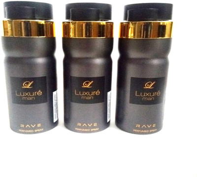 RAVE LUXURE MAN Perfume Body Spray - For Men(600 ml, Pack of 3)