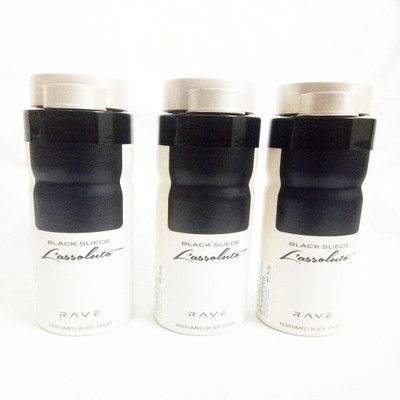 

RAVE BLACK SUEDE L'ASSOLUTO Perfume Body Spray - For Men & Women(600 ml, Pack of 3)