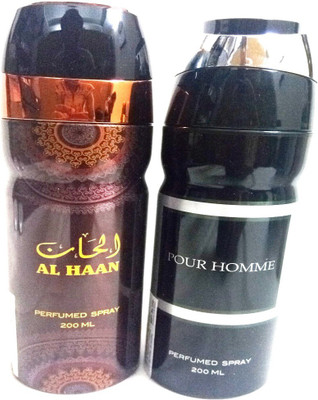 

ARQUS AL HAAN AND POUR HOMME Perfume Body Spray - For Men(400 ml, Pack of 2)