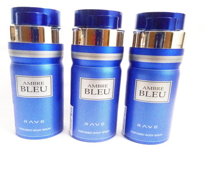 

RAVE AMBRE BLEU Perfume Body Spray - For Men & Women(600 ml, Pack of 3)
