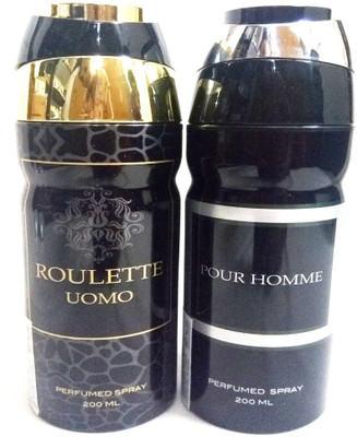 

ARQUS ROULETTE UOMO AND POUR HOMME Perfume Body Spray - For Men & Women(400 ml, Pack of 2)