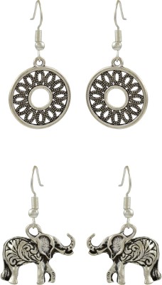 HIGH TRENDZ Oxidised German Silver Stylish Earrings Combo German Silver Earring Set