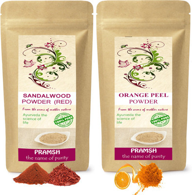 

PRAMSH Premium Quality Red Sandalwood 300gm & Orange Peel 200gm Powder Combo(500 g)