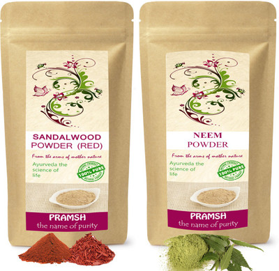 

PRAMSH Premium Quality Red Sandalwood 400gm & Neem Leaves 400gm Powder Combo(800 g)