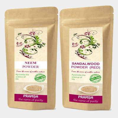 

PRAMSH Premium Quality Red Sandalwood 200gm & Neem Leaves 300gm Powder Combo(500 g)