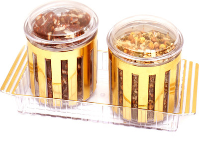 

Ghasitaram Gifts Sugarfree Sweets-Revlone Set of 2 Sugarfree Dates and Figs Bites, Roasted Namkeen Air Tight Containers Combo(4)