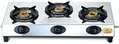 BAJAJ CX9 Stainless Steel Manual Gas Stove(3 Burners)