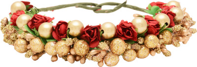 

Sanjog Women Red Hair Accessory - Juda Maker Flower Gajra Hair Pin(Red, Gold)