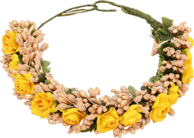 

Sanjog Women Yellow Hair Accessory - Juda Maker Flower Gajra Hair Pin(Yellow)