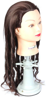 

Ritzkart 50% Fiber Heat Original Dummy 30 inch Long Soft & 220c Degree tasted Brown hair For Curly/Styling / Practice Hair Extension