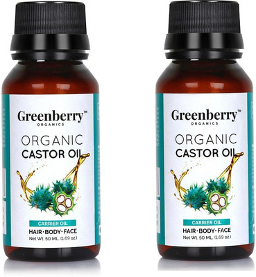 

GreenBerry Organic Castor Oil - Pack of 2 Hair Oil(50 ml)