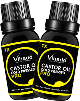 

VIHADO Cold pressed castor oil Hair Oil 7x Pro ( 20 ml) (Pack of 2) Hair Oil(20 ml)