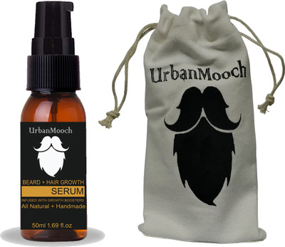 

UrbanMooch 100% Organic Beard Growth Serum & Hair Growth Serum for faster hair growth(50 ml)