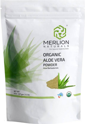 

Merlion Naturals 100% Organic Aloe Vera Powder - 227 g / 8 OZ / 1/2 lb | Aloe Barbadensis | USDA Organic Certified | Vegan | Non GMO(227 g)