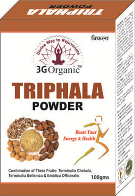 

3G Organic Triphala Powder Organic Pure Pulp Powder of All 3 Fruits 100 Gms(100 g)