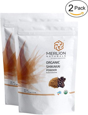 

Merlion Naturals Organic Shikakai Powder | Acacia Concinna | 454 gm | NPOP India Organic and USDA NOP Organic Certified | Vegan | Excellent Hair Conditioner (2 Pack of 227gm)(454 g)