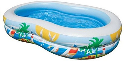 

Intex Swim Center Inflatable Paradise Seaside Kids Swimming Pool | 56490EP Inflatable Pool(Multicolor)