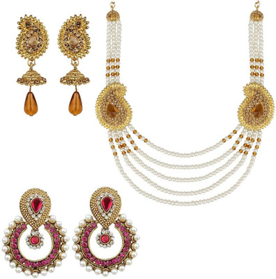 Jewels Capital Alloy Gold-plated Multicolor Jewellery Set(Pack of 1)