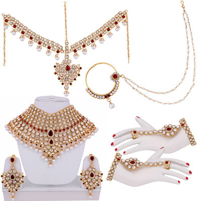 Lucky Jewellery Alloy Gold-plated Multicolor Jewellery Set(Pack of 1)