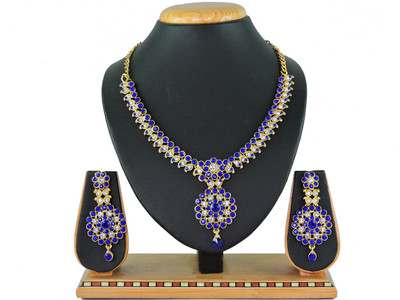 VATSALYA creation Alloy Gold-plated Blue, Gold Jewellery Set(Pack of 1)