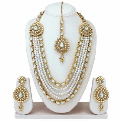SUPERSHOP Alloy Gold-plated White, Gold Jewellery Set(Pack of 1)