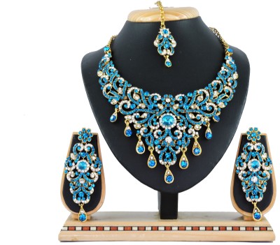VATSALYA creation Alloy Gold-plated Blue, Gold Jewellery Set(Pack of 1)