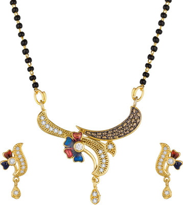 AADITA Metal, Alloy Gold-plated Multicolor Jewellery Set(Pack of 1)