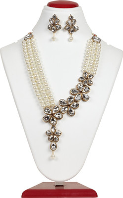 jpart Alloy White, Silver Jewellery Set(Pack of 1)