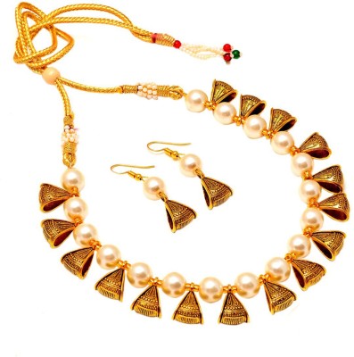 Jewar Mandi Alloy White, Gold Jewellery Set(Pack of 1)