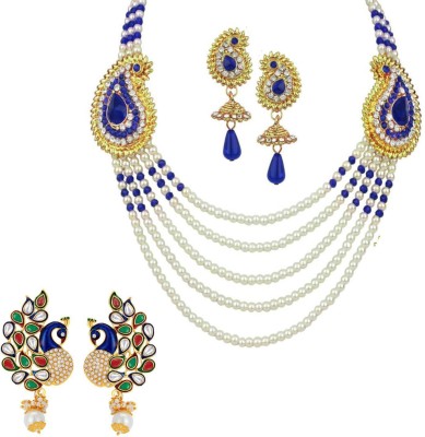 Bhana Jewells Alloy Gold-plated Multicolor Jewellery Set(Pack of 1)