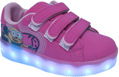 

FEETWELL Girls Velcro Sneakers(Pink