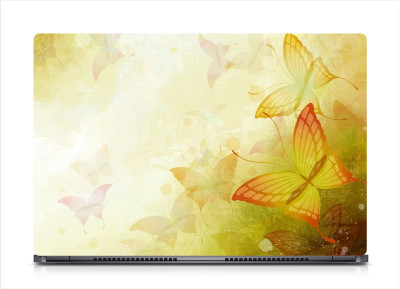 

punix Butterfly Yellow Background Exclusive High Quality Laptop Decal, laptop skin sticker 15.6 inch (15 x 10) Inch new Vinyl Laptop Decal 15.6