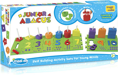 

Imagimake Junior Abacus Skill Building Activity Set (2 Years +) To Help Learn Shapes, Numbers, Counting, Speech And Language, 8 mm & 10 mm Foam (Multicolor)(Multicolor)