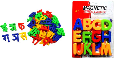 

Vedy Magnetic Learning Letters Alphabets and Hindi K kha Ga Without Magnate(Multicolor)